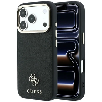 Case Guess Saffiano Small 4G & Classic Logo MagSafe for iPhone 18 Pro Max / 17 Pro Max black