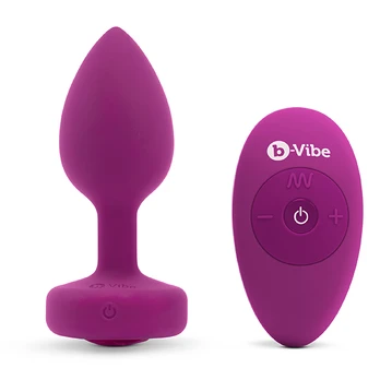 B-Vibe - Vibrating Jewel Plug S/M Pink Ruby Analinis kaištis