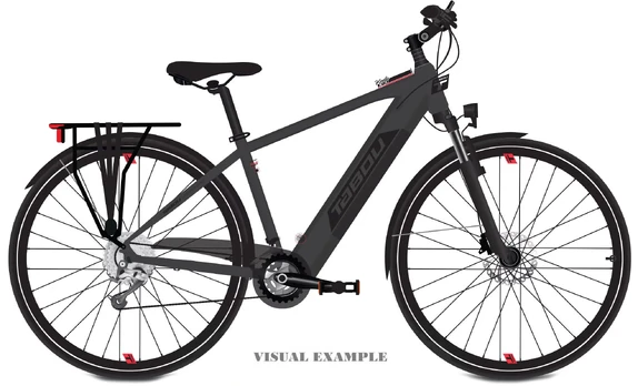 Elektrinis dviratis Tabou Kinetic UP ECO anthracite-red-18"