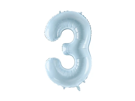 Folinis balionas, numeris 3 , melsvas , 72 cm.