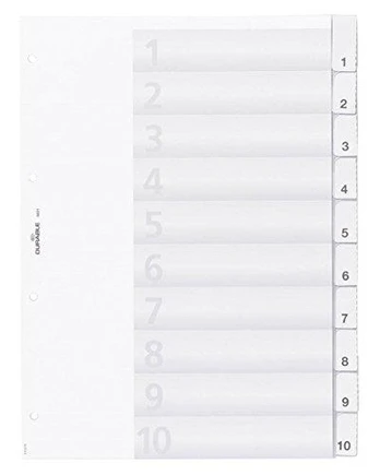 DURABLE Register A4 mit umschweißten Taben 10tlg. Transp