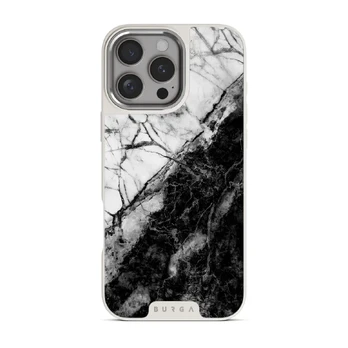 Fatal Contradiction - Black & White Marble iPhone 16 Pro Max Case, Elite Light (MagSafe) / Silver
