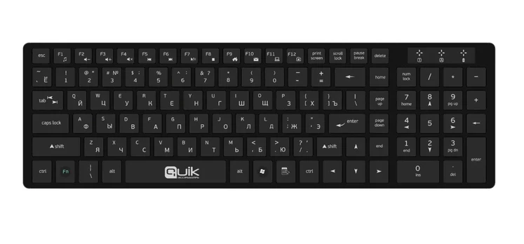 Quik Accessories QOS-12105 Ultra-Thin Wireless Keyboard RU / ENG