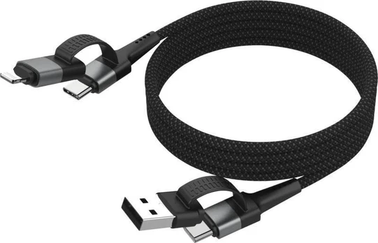 Ansmann Magnetic 4in1 charging cable (black, USB-A / USB-C / Lightning)