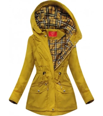 SHORT YELLOW PARKA WITH HOOD (TLR243) striukė