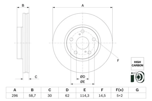 BOSCH 0 986 479 G67 Brake Disc