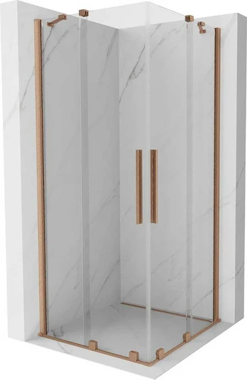 Dušo kabina Mexen Velar DUO, Brushed copper, 100 x 100 cm