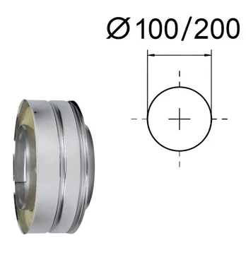 T-galinis adapteris „+“. D-100/200 mm.