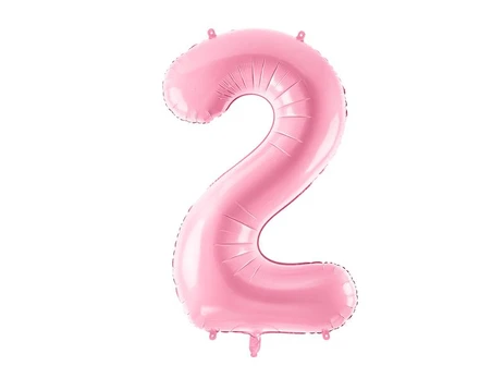 PartyDeco Foil Balloon Number 2 , 86cm, pink