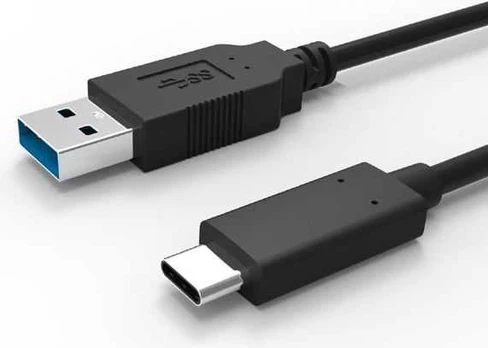 Kabelis USB Logo USB-A - USB-C 1 m Juodas
