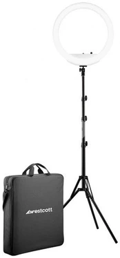 Westcott 18” Bi Color LED Ring Light Kit with Batteries and Stand