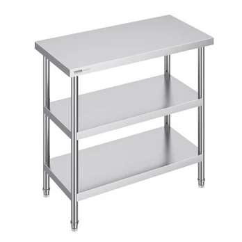 Virtuvės stalas Vevor SCGZT910*455T, sidabrinis
