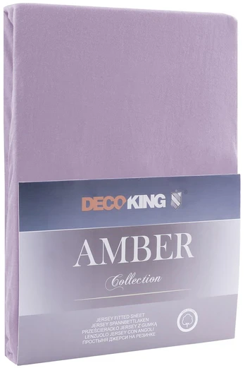Jersey paklodė su guma Decoking AMBER Lilac, 200x200 cm