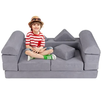 Bonideco Select Modulinė vaikiška sofa 130x66x52,5cm., pilkos spalvos