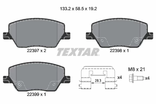 TEXTAR 2239701 Brake pad set