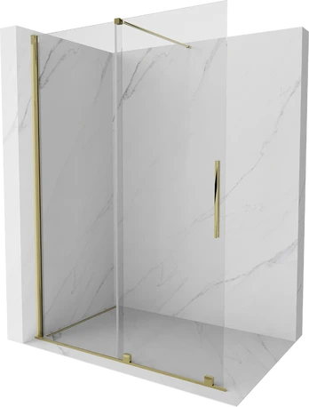 Walk-in dušo sienelė Mexen Velar, Gold, 150 x 200 cm