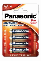 Elementai PANASONIC PRO POWER ALKILINE AA, 1,5V, 15A, LR6, 4 vnt. kaina