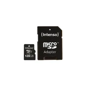 MEMORY MICRO SDXC 128GB UHS-I/W/ADAPTER 3423491 INTENSO kaina