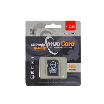 Imro microSDHC atminties kortelė 4 GB Class 10 su SD adapteriu, juoda