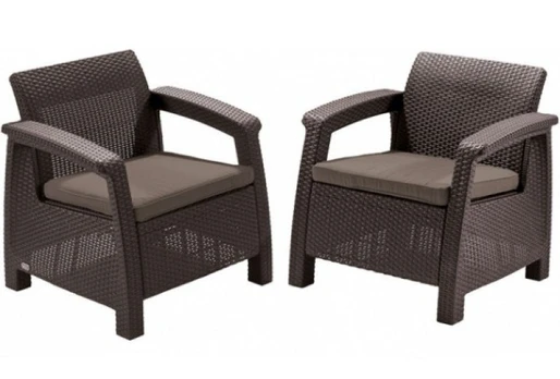 Lauko kėdė Keter Corfu Duo, ruda, 75 cm x 70 cm x 79 cm
