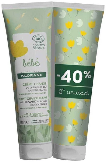 Klorane BÉBÉ BIO duo diaper cream 2 x 100 ml