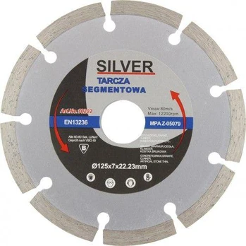 SILVER Sidabrinis TARCZA DIAMENTOWA SEGMENTOWA 125 x 22,2 x 7mm