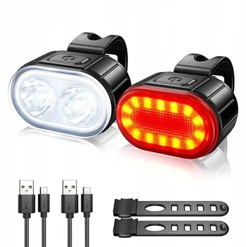 Led dviračio žibintai priekiniai galiniai usb