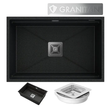 Granitinė plautuvė Granitan Epir, juoda