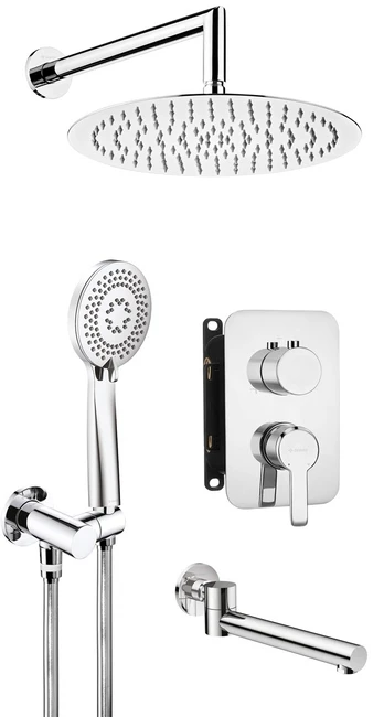 Concealed shower set with bath spout