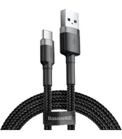 Juodas USB-A - USB-C 2.0A 200cm laidas "Baseus Cafule"