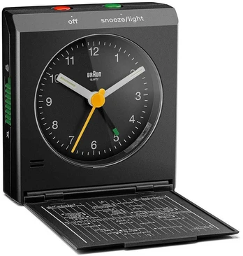 Braun BC 05 B Quartz Foldable Alarm Clock Juodas