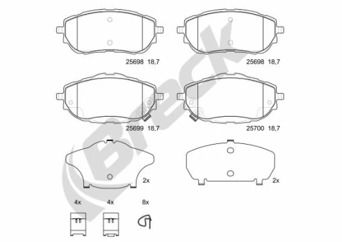 BRECK 25698 00 701 00 Brake pad set