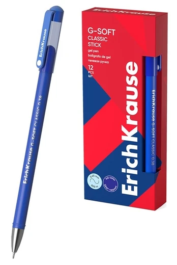 Gelinis rašiklis G-SOFT, ErichKrause, 0.38 mm, mėlynos sp.