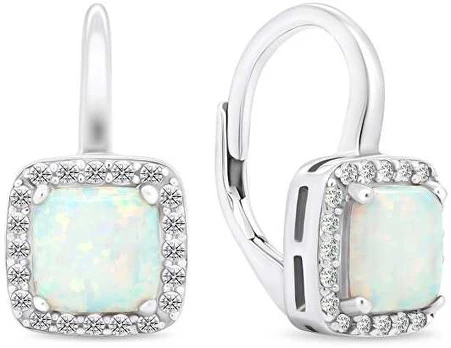Brilio Silver Elegant sidabrinis earrings with synthetic opals EA366W