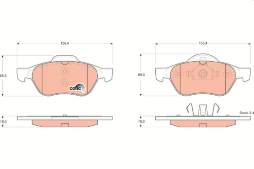 TRW GDB1540 Brake pad set