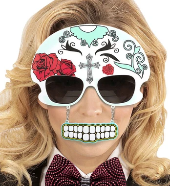 DIA DE LOS MUERTOS SKULL GLASSES WITH TEETH