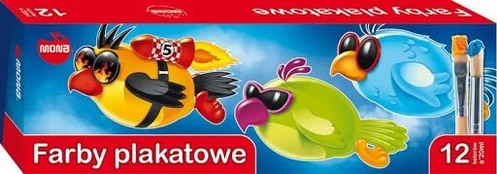 Mona Plakatų Dažai, 12 Spalvų, 20ml