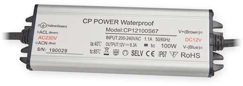 200W LED maitinimo šaltinis, 16,7A 12V IP67