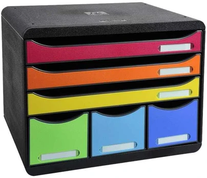 Exacompta Store-Box Maxi 6 Drawers, Plastic, Juodas, Multicolour, A4+, A4+, 6 drawer(s), Austria