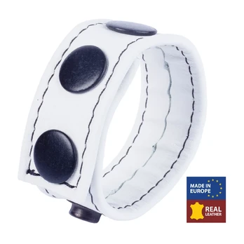 Cocky Adjustable Leather Ring White - Custom Fit, European Leather