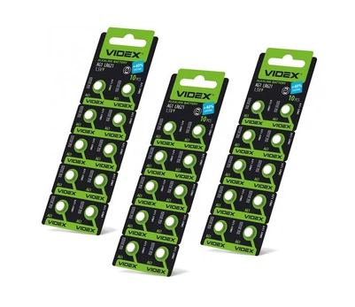 Baterija Videx AG1 / LR621 Alkaline, 14mAh, 1.5V, 30 vnt.