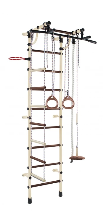 Swedish Wall Bars RAINBOW Cream-Brown, 230x52,5cm