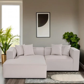 Kampinė sofa, Mora, Ecru, Rėmas: BUKAS IR EGĖS IR DIDŽŲ PLOKŠTĖ