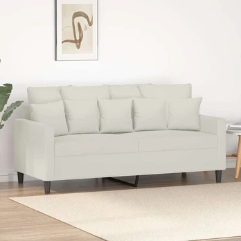 Dvivietė sofa, kreminės spalvos, 140cm, aksomas