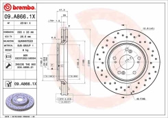 Stabdžių diskas BREMBO 09.A866.1X kaina