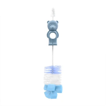 Buteliuko ir žinduko valymo šepetėlis Lorelli Bear B1898 Moonli Light Blue, 0+ mėn.