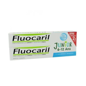 Fluocaril® Junior 6-12 Years Pack Bubble Flavour Dantų makaronai 2x 75ml