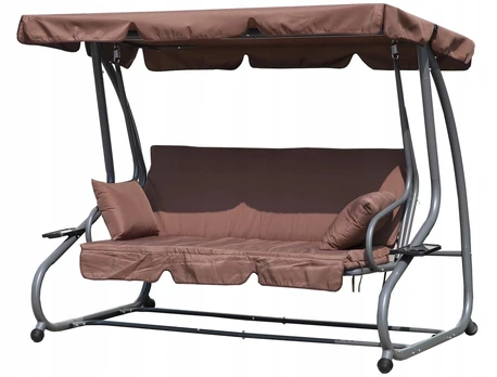 Lauko sūpynės ModernHome, ruda, 120 cm x 200 cm x 164 cm