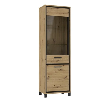 Vitrina Forte Trondheim 1D, rudos spalvos/juoda