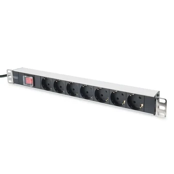 Šakotuvas Digitus Aluminum outlet strip with switch  	DN-95402 Sockets quantity 7
